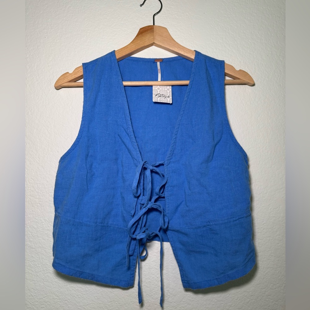 Free People blue vest top